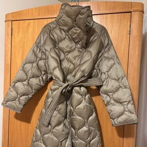 Mango oversize Quilted Puffer Coat with Belt